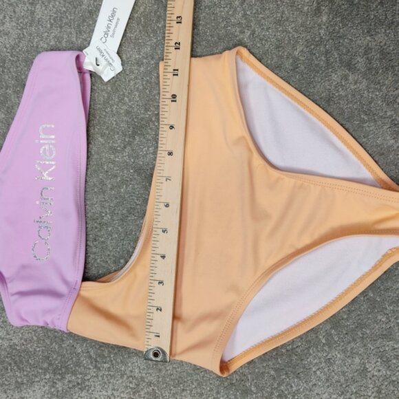 Calvin Klein Asymmetrical Bikini - Pink and Peach Size Medium Summer Beach - Picture 7 of 11